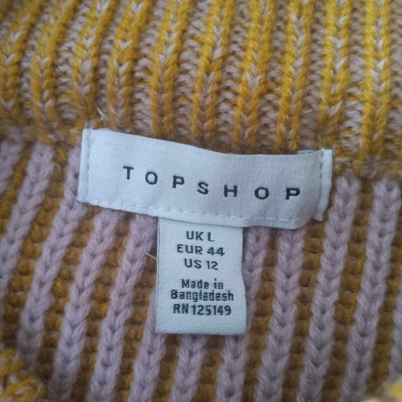 TOPSHOP NEW Mustard Funnel Neck Jumper Sweater - Picture 9 of 11